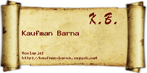 Kaufman Barna névjegykártya